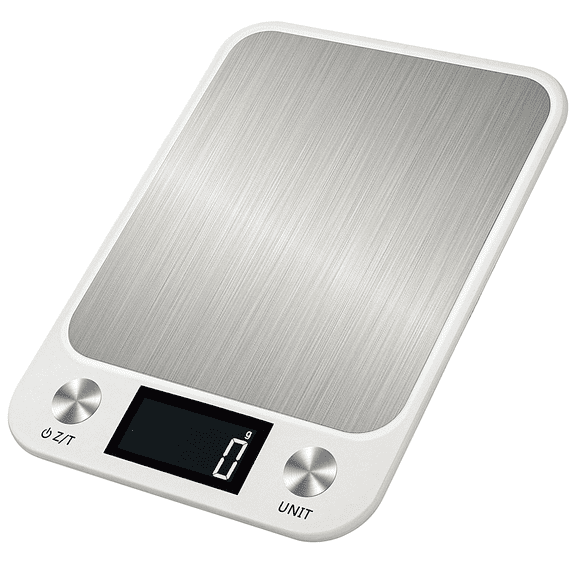 JELLOO Digital Kitchen Scale with Stainless Steel Surface Accurate Weight Measurement in Grams Ounces Milliliters Pounds LED Display Waterproof Design Touch Controls Ideal for Baking Cooking