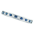 thumbnail image 3 of 1.04ct Blue Sapphire and Diamond Channel Set Eternity Band 14k Gold Ring, 3 of 5