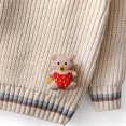 thumbnail image 4 of Brondbend Sweater Kids Fall Sweaters for Toddler Crewneck Long Sleeved Print Pullover Thick Children's Knit Cotton Top Loose Fall Winter Comfortable Party Warm Top,Beige, 4 of 7