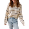 thumbnail image 4 of 2026 New Women's Casual Colorful Striped Pullover Long-Sleeved Loose Sweater, 4 of 4