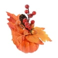 thumbnail image 2 of LOWLHOME Realistic Fake Pumpkins For Flower Arrangement, Sunflower Maple Leaf Berries Faux Pumpkin, Halloween Thanksgiving Fall Table Decorations (7.5in, Style E), 2 of 6