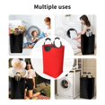 thumbnail image 6 of Bingfone Red Laundry Hamper,Large Canvas Fabric Lightweight Storage Basket Toy Organizer Dirty Clothes Collapsible, 6 of 6