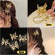 thumbnail image 3 of 6 clips de mariposa dorados, clip de pelo de mariposa 3D con borlas, accesorios para el pelo de mariposa para mujeres y niñas, accesorios para el pelo de boda nupcial, 3 of 5