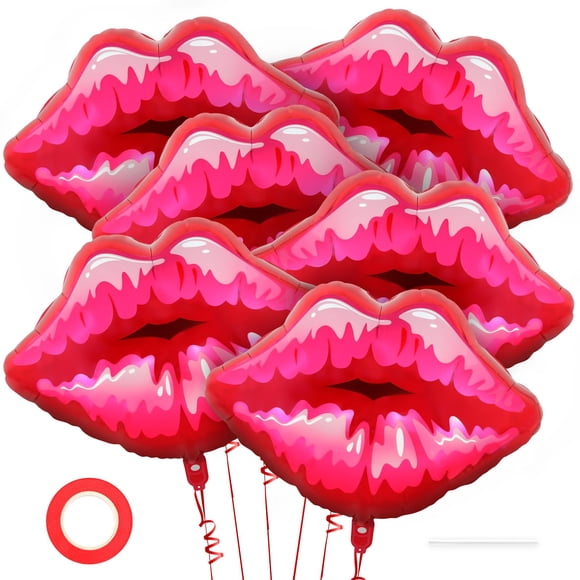Balloons YOTHORN Big Red Lip, papel de aluminio para fiestas, 30 cm, 6 unidades