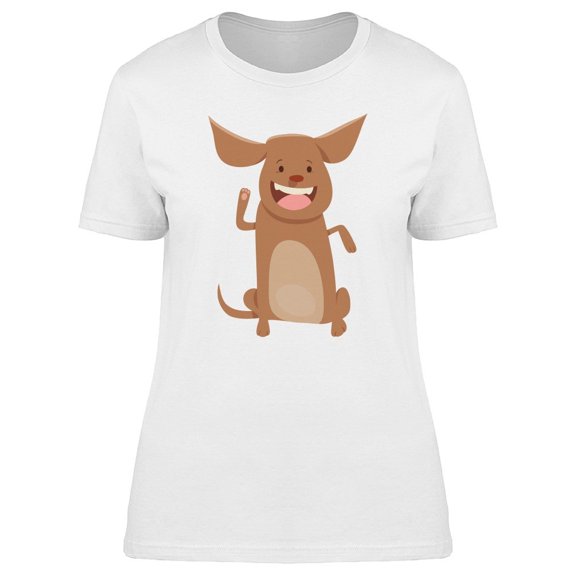 Cool Happy Dog Cartoon Tee Women's -Image by Shutterstock