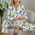 thumbnail image 6 of Pofeuu Poodle Dog Print Womens Pajamas Set Long Sleeve Sleepwear Button Down Nightwear Soft Pj Lounge Sets Button Down Pajamas Women-Medium, 6 of 7