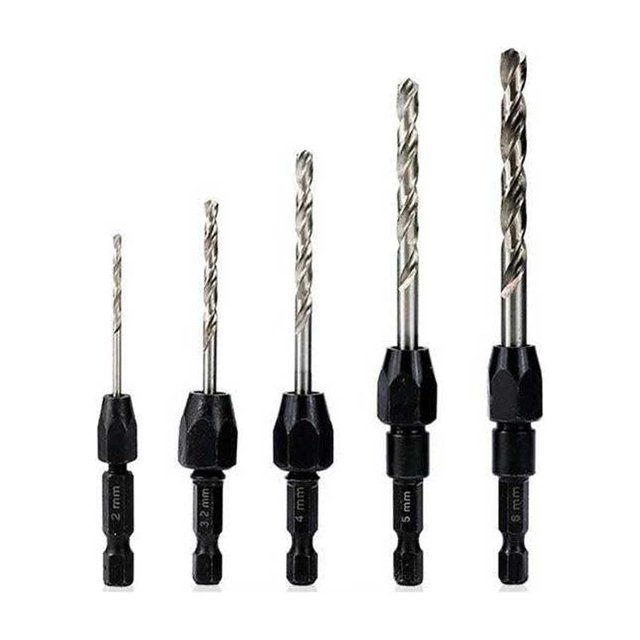 5 Pcs Embouts de Forage Hexagonaux Durables Portables Outils de Retrait Résistants à la Corrosion pour Menuiserie Bois Plastique