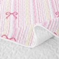 thumbnail image 5 of Manfei Pink Bowtie Quilt Full,Geometric Lines Art Full Bedspread Sets,3pcs,1 Coverlet and 2 Pillowcases, 5 of 7