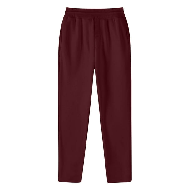 Pantalones largos de moda para hombre con cordón, cintura elástica, color sólido, pantalones casuales largos de chándal, pantalones para hombre