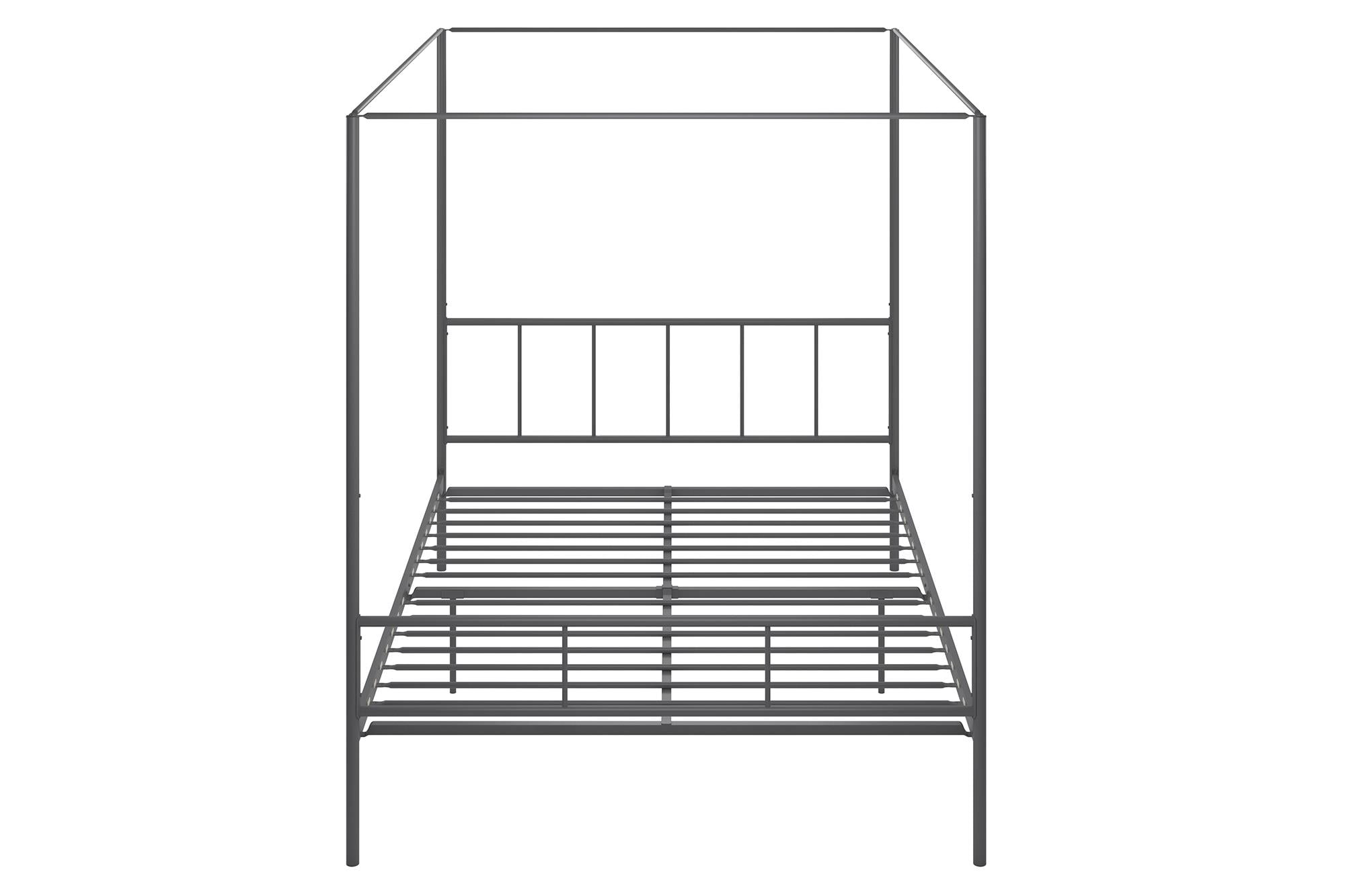 Novogratz Marion Metal Canopy Platform Bed Frame, Full, Gunmetal Grey