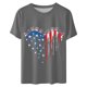 thumbnail image 3 of Camisetas de Manga Corta para las Mujeres, Blusa de Manga Corta de la Moda Del Día de la Independencia Hecha de Poliéster Cómodo para la Primavera Verano, Blusas de Manga Corta para las Mujeres, 3 of 7
