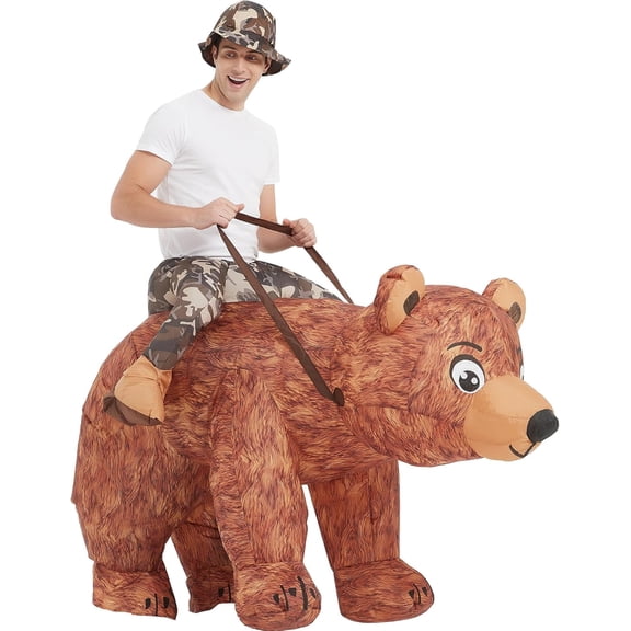 Inflatable Ride-On Brown Bear Costume - Perfect for Safari-Themed Parties, Cosplay & Events