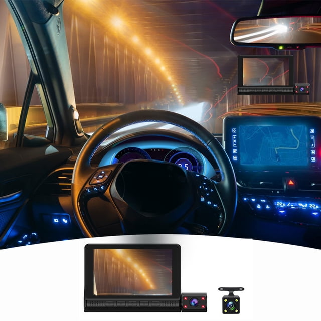 Binmer Dash Camera For Cars 1080P HD Dash Cam Front 4 Inch Screen Dashboard Camera With 170° Wide Angle Super Night Vision, HDR, Loop Recording, Parking Monitor