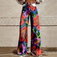 thumbnail image 2 of yunLCZ Wide Leg Pants Woman Women's Vintage Flower Print Casual Wide Leg Pants Business Work Casual Pants, 2 of 4