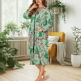 thumbnail image 5 of Yuyamidu Candy Canes Zipper Front Robes for Women Long Sleeve Robe Loungewear Xmas Tree Christmas Crew Neck Bathrobe Dress Christmas Mid-Length Night Robe Size M, Green, 5 of 7