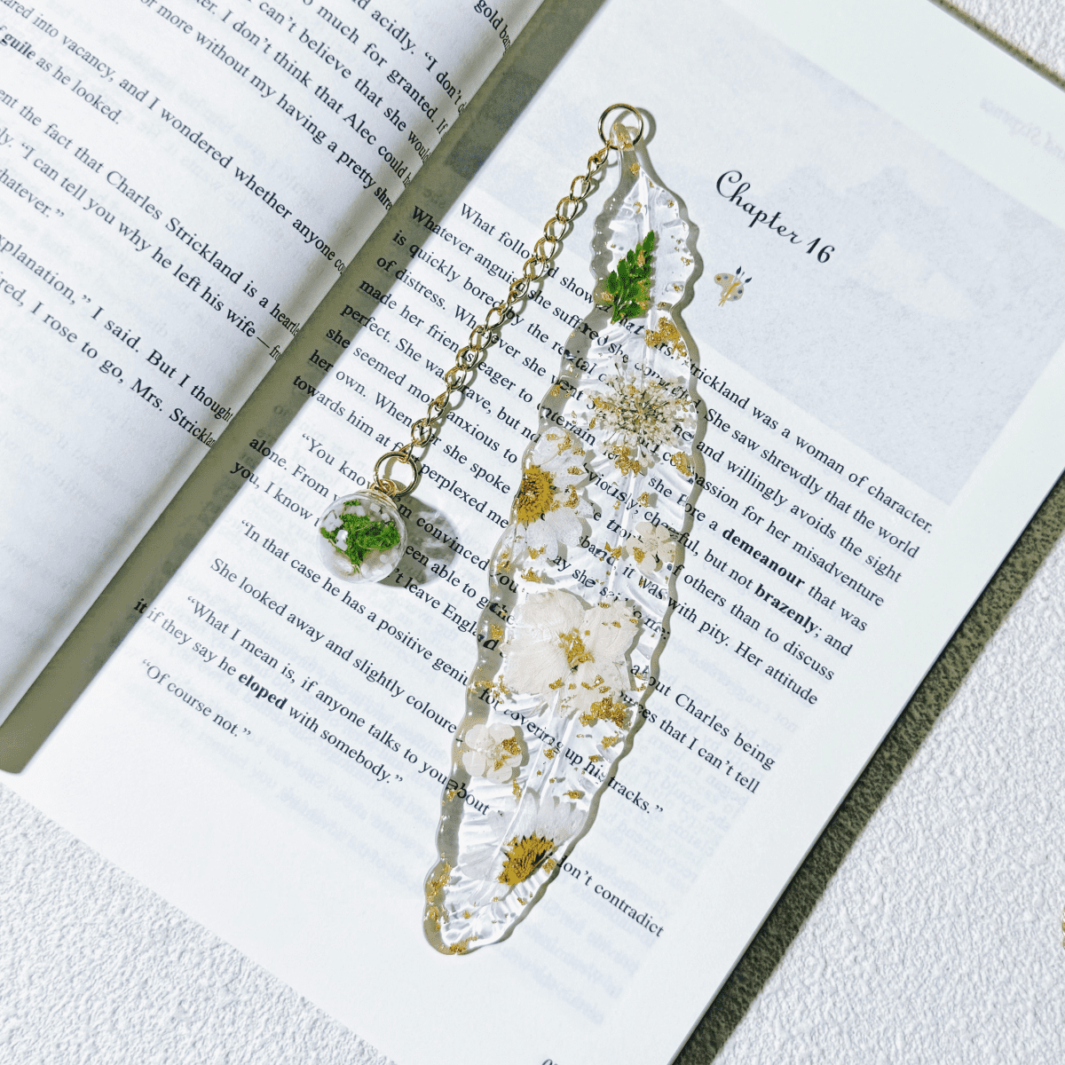 Feather Bookmark Book Mark Women Gift, Pressed Flowers Resin Bookmarks, Reading Accessory