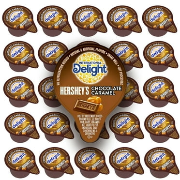 International Delight, HERSHEY'S Chocolate Caramel, Single-Serve Non-Dairy Coffee Creamers 0.5 fl. oz l 50 counts