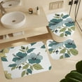 thumbnail image 6 of Shower Curtain sets and Bath Mat Set, Green Leaves Pattern Printed on Shower Curtain Set with Rugs and Accessories, Suitable for Small Bathroom Gym Guest Bath, 72 x 72 inches, 6 of 8