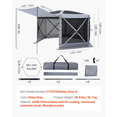 thumbnail image 6 of Gazebo Screen Tent 12x12 ft, 6-Sided Camping Canopy, Removable Top, Quick-Set, Bite-Proof Shelter for 8-10 Person Backyard Patio, UV50+ Sun Protection, Grey, 6 of 7