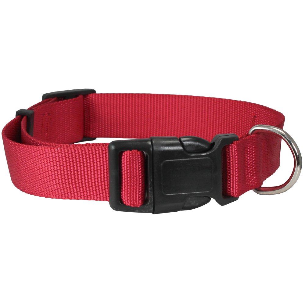 Classic Strong Solid Red Color Adjustable Quick Release Nylon Dog