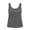 Dark Gray, variant on Women's Plus Size Ribbed Knit Tank Top Crew Neck Button Front Sleeveless Casual Blouse