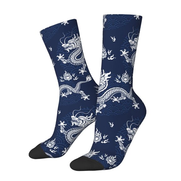 Logiee Dragon Print Adult Socks for Men & Women,Calf Socks, Ankle Socks,Boots Socks,Breathable Casual Sock,Unisex Crew Socks