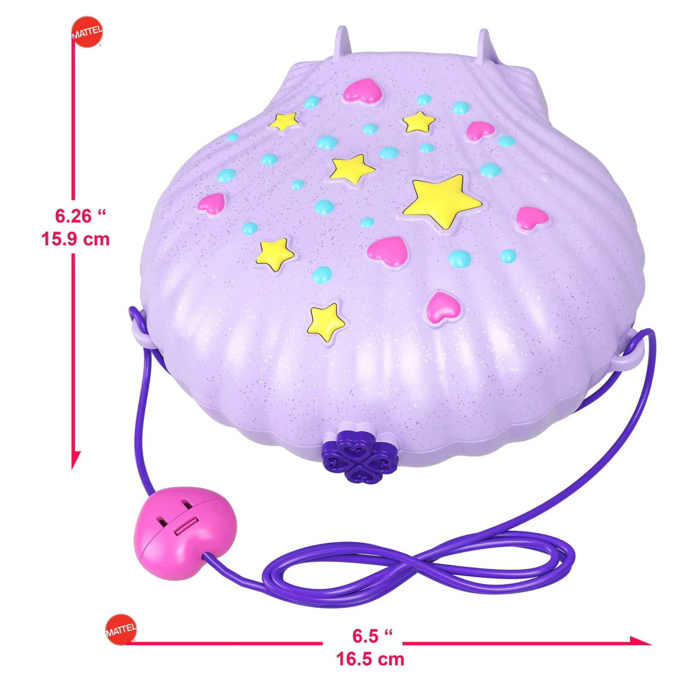 Polly Pocket Travel Toys, Purse Playset and 2 Dolls, Seashell Mermaid