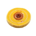 thumbnail image 6 of 3" Muslin Yellow Buff Wheel Chemkote Treated 30 Ply 3 Row Stiched Leather Center, 6 of 6