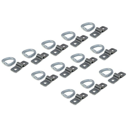 

The ROP Shop | 12-Pack 3/8 Steel D Ring Rope Tie Downs for Trailer Flatbed Truck Anchor Cargo