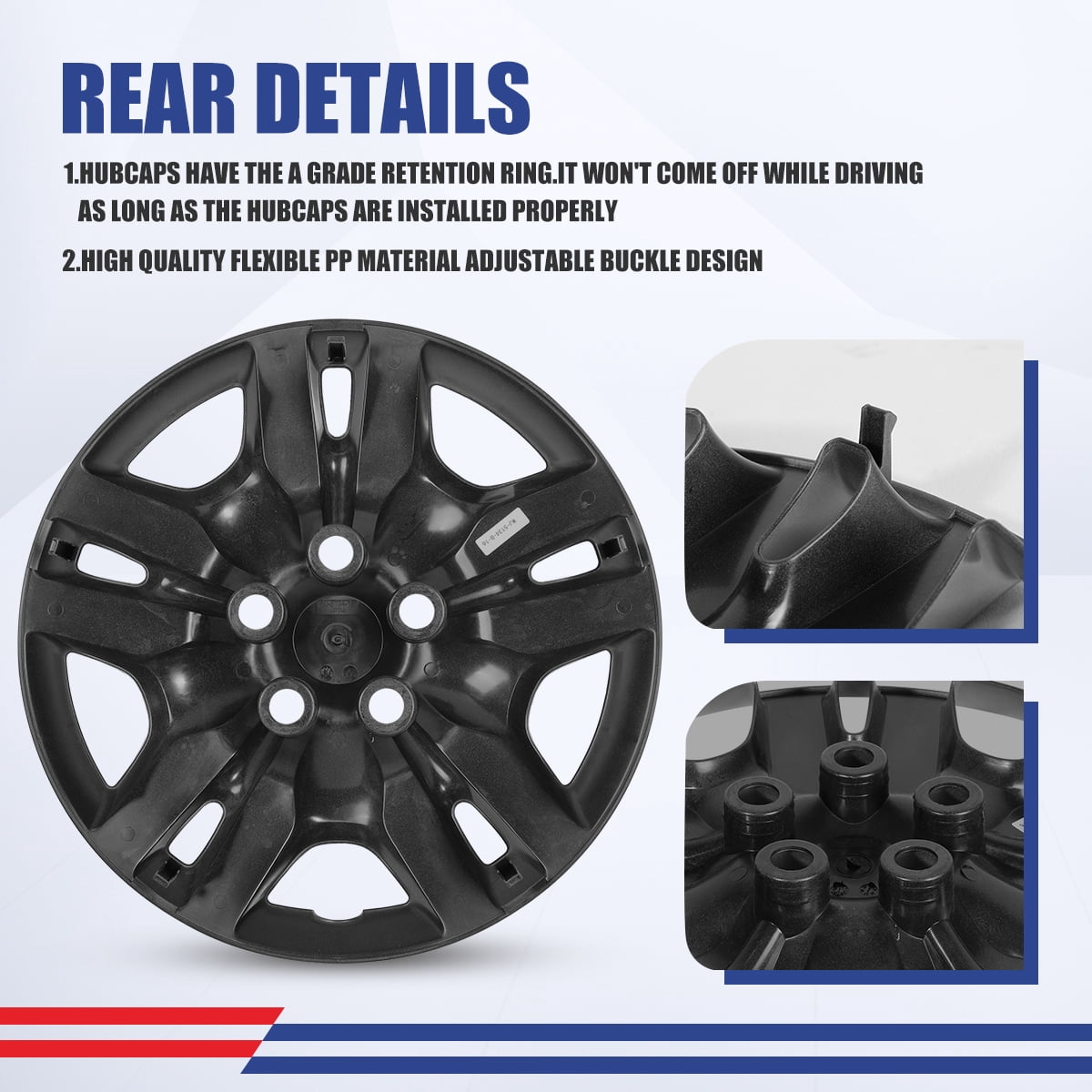 (4 Pack)16" Hubcaps Wheel Rims Cover For 2007-2012 Nissan Altima/2008-2009 Nissan Altima Coupe Compatible With Steel Wheels Bolt On Installation(16-Inch,LACQUER)