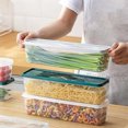 thumbnail image 3 of Recipiente de plástico para almacenamiento de alimentos con tapa | Caja Bento Hermética de Preparación de Comidas | Organizador apilable de conservación fresca para frutas, verduras, aperitivos |, 3 of 5