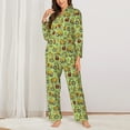 thumbnail image 2 of Honeii Cute Tractor print Women's Pajama Sets Long Sleeve Button Down Sleepwear Nightwear Soft Pjs Lounge Sets-XX-Large, 2 of 7