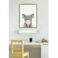 thumbnail image 5 of Kate and Laurel Sylvie Bubble Gum Koala Framed Canvas Wall Art by Amy Peterson Art Studio, 18x24 Gold, Cute Whimsical Animal Art for Wall, 5 of 6