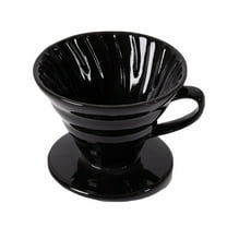 Monyance ceramic coffee dripper 1pc Ceramic Cone Shape Design Coffee Filter Cup Coffeepot Handmade Coffee Maker for Home Office (Black for 1-2 People Use)(3.82X3.82X3.15Inches)