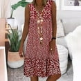 thumbnail image 2 of Summer New Hot-Selling V-Neck Small Floral Print Sleeveless Women's Dress, 2 of 7