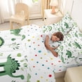thumbnail image 4 of Feelyou Forest Dino Wildlife Twin Bedding Sets for Kids, Cartoon Rainbow Bedding Comforter Set, Olive, Polkadot Reversible, 7-Piece, 4 of 7