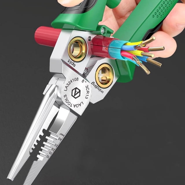 Xihbxyly Pelacables Multifunción, Construcción En Acero Inoxidable, Pelado de Cables, Corte, Prensado, Sujeción, Mantenimiento Electrónico, Instalación Eléctrica, Proyectos de Bricolaje, 1 Juego