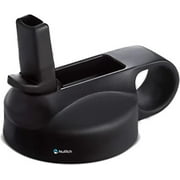 NuRich Hydro Wide Mouth Black Flip and Sip Straw Replacement Lid or Cap Accessories Compatible with Top Water Bottle Brands Sizes 12 16 18 20 32 40 64 Ounce