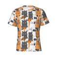 thumbnail image 4 of Vsdgher Funny Cats Print Men's Dry Fit Mesh Athletic Shirts Moisture Wicking Tennis T-Shirt Tops, 4 of 9