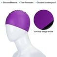 thumbnail image 5 of Uxcell Silicone Swim Cap, Waterproof Swimming Hat Non-Slip Adult Swim Caps for Women and Men, Purple 2 Pcs, 5 of 6