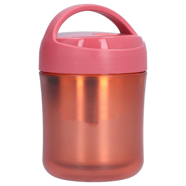 Insulated Food Jar, Insulated Lunch Container Heat Preservation With Hooks And Handles For Making Milk Coffee For Drinking Water Nutritious Soup Red