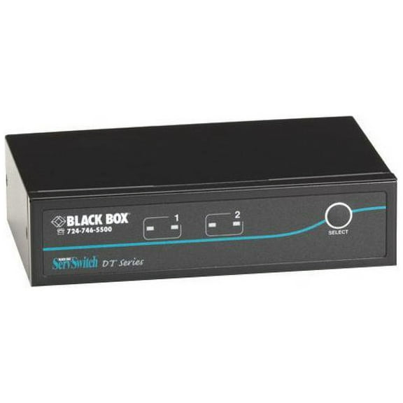 Black Box ServSwitch DT DVI 2-Port with Emulated USB Keyboard/Mouse - 2 Computer(s) - 1 Local User(s) - 1920 x 1200 - 6 x USB - 3 x DVI - Desktop - TAA Compliant