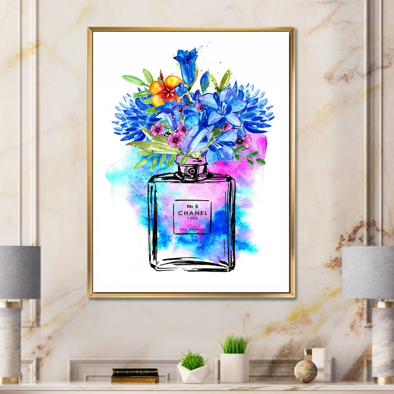 Silver Inky Perfume in Navy Wall Art, Canvas Prints, Framed Prints