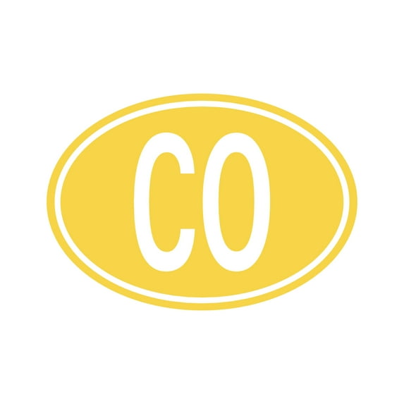 Colombia Oval Sticker Decal Die Cut - Self Adhesive Vinyl - Weatherproof - Made in USA - Many Color and Sizes - country code co euro