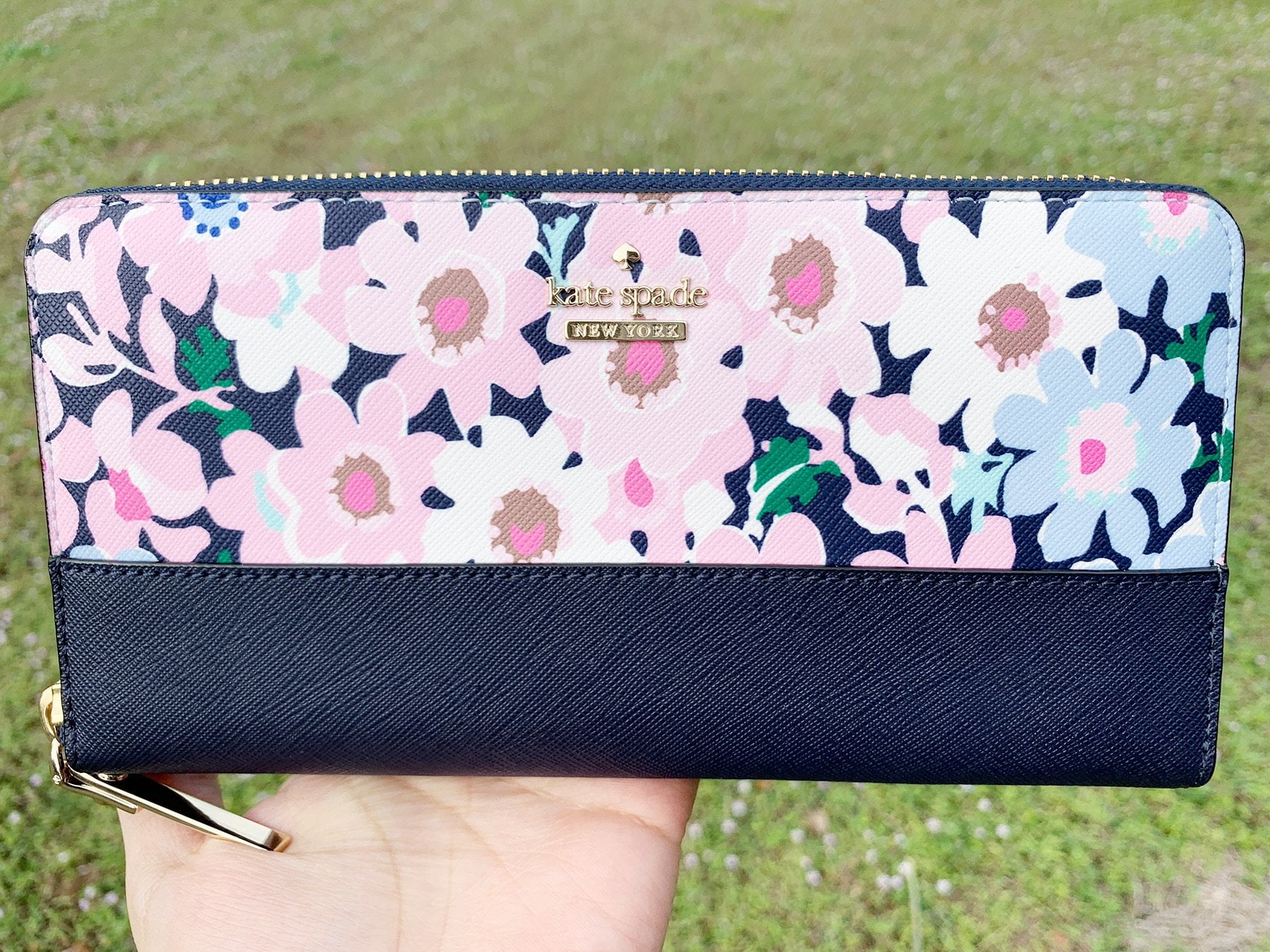 kate spade blue floral wallet