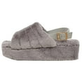 thumbnail image 2 of Liliana Women's Open Toe Fuzzy Slingback Platform Wedge, 2 of 5