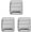 Silver, variant on Set of 3 Vertical Bar Pattern Double Sided Magnifying Compact Mirrors (Gold)