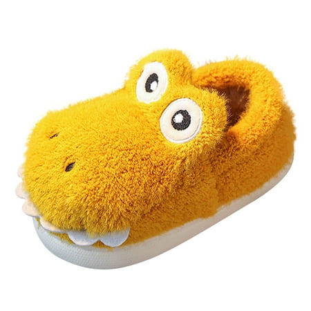 

Qufokar Baby Flat Shoes Baby Slippers 12 18 Months Girls Boys Home Slippers Warm Heel House Slippers for Toddler Lined Winter Indoor Shoes