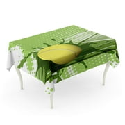 SIDONKU Blue Net Tennis Ball on Abstract Green Yellow Competition Court Herb Light Play Tablecloth Table Desk Cover Home Party Decor 60x104 inch