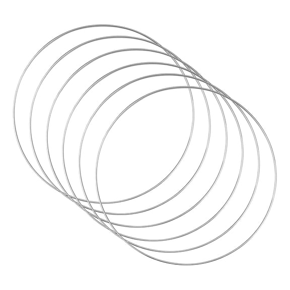 6 Home Decor Metal Large Circles - Silver - 200*3mm